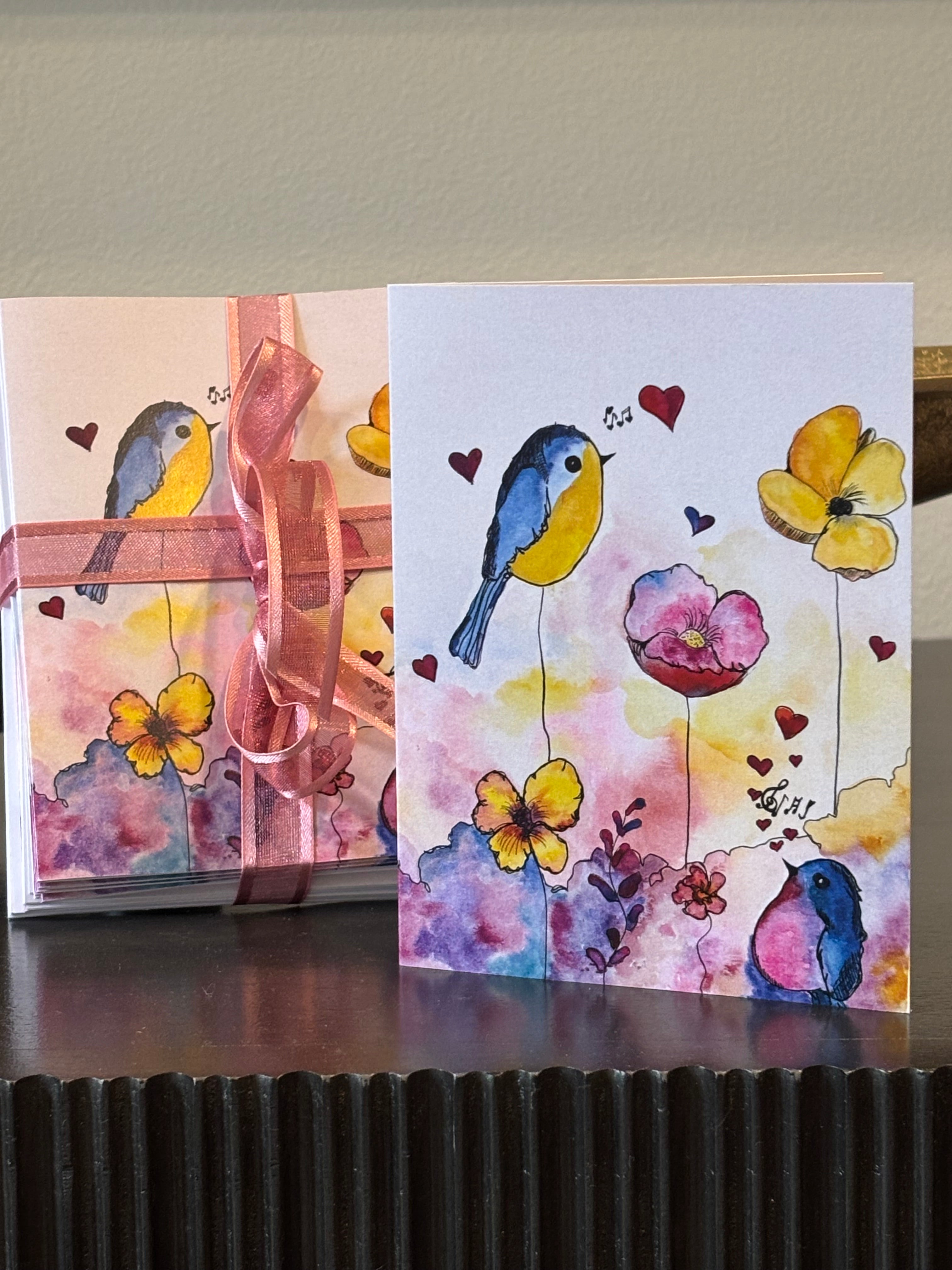 BIRD SONG - SET OF 10 GREETING CARDS