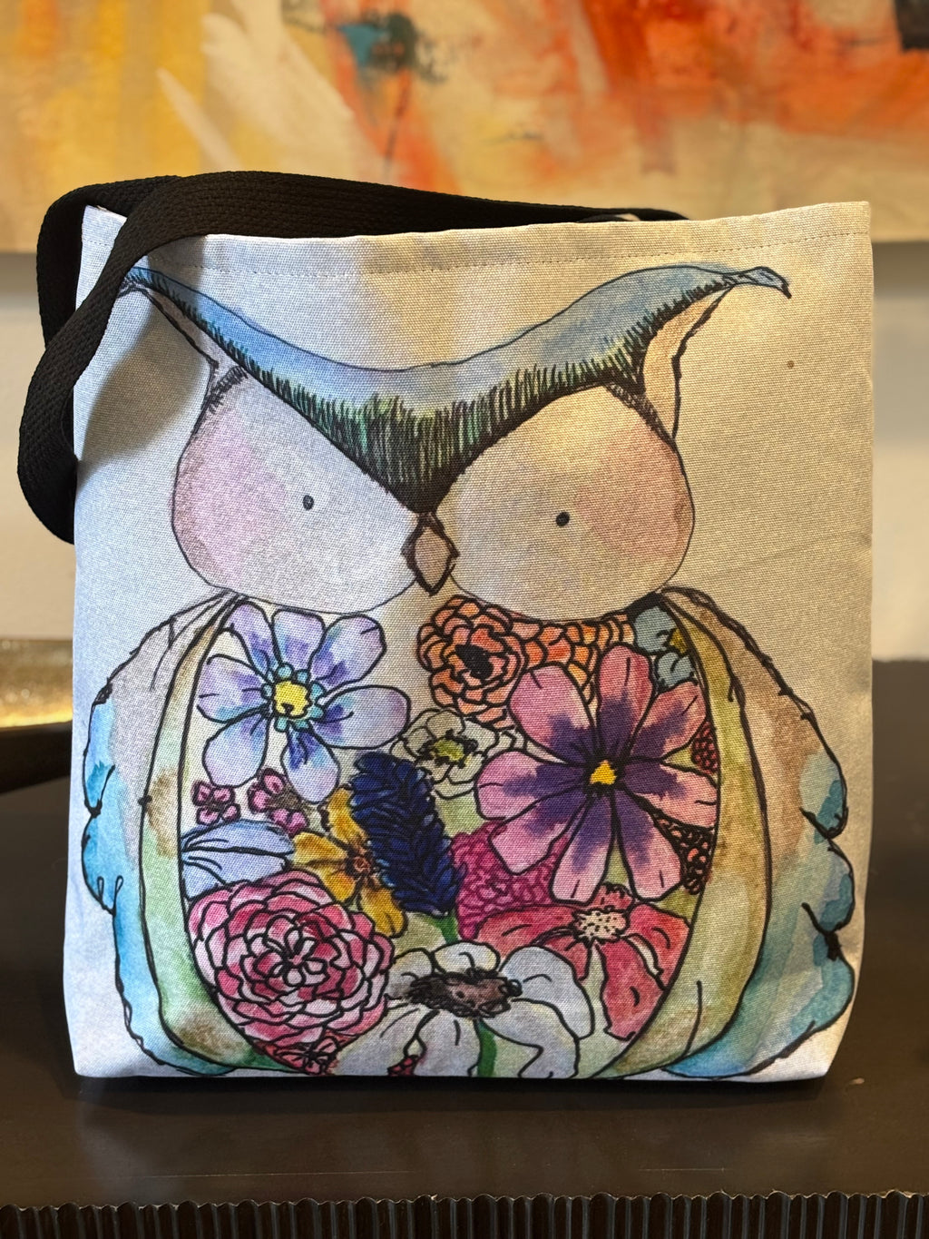 HOOT OWL IN BLOOM TOTE