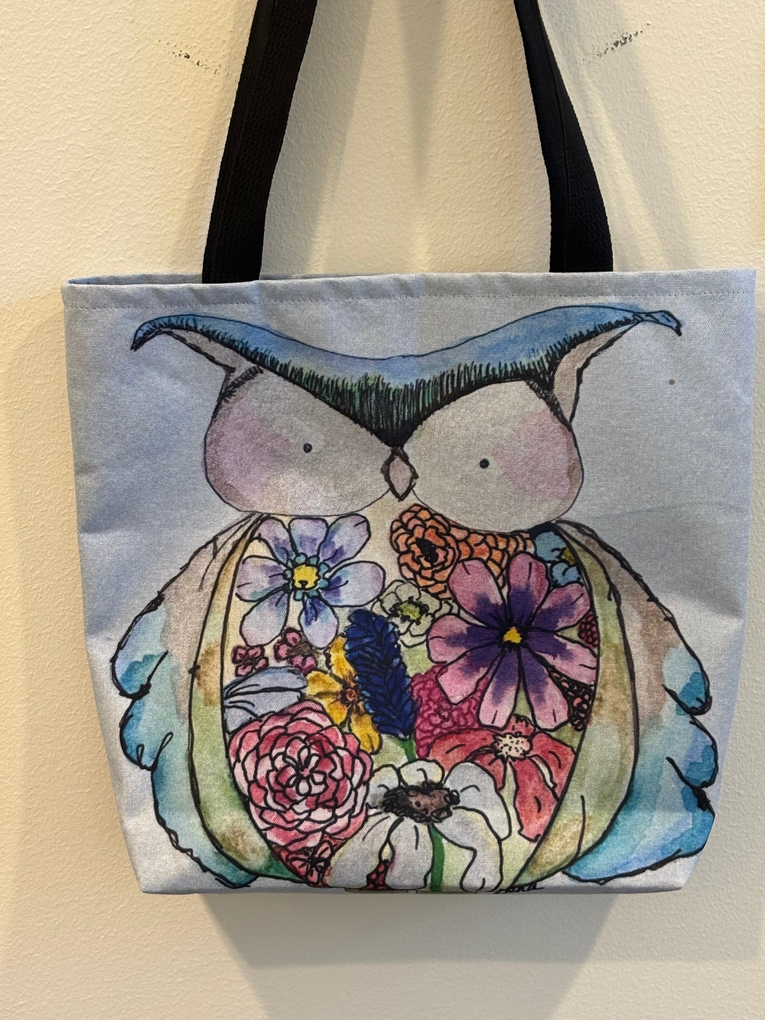 HOOT OWL IN BLOOM TOTE